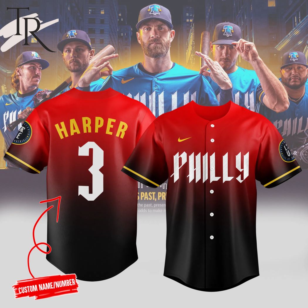 New Phillies 2024 City Connect Custom Jersey Fan Gift - Black Red