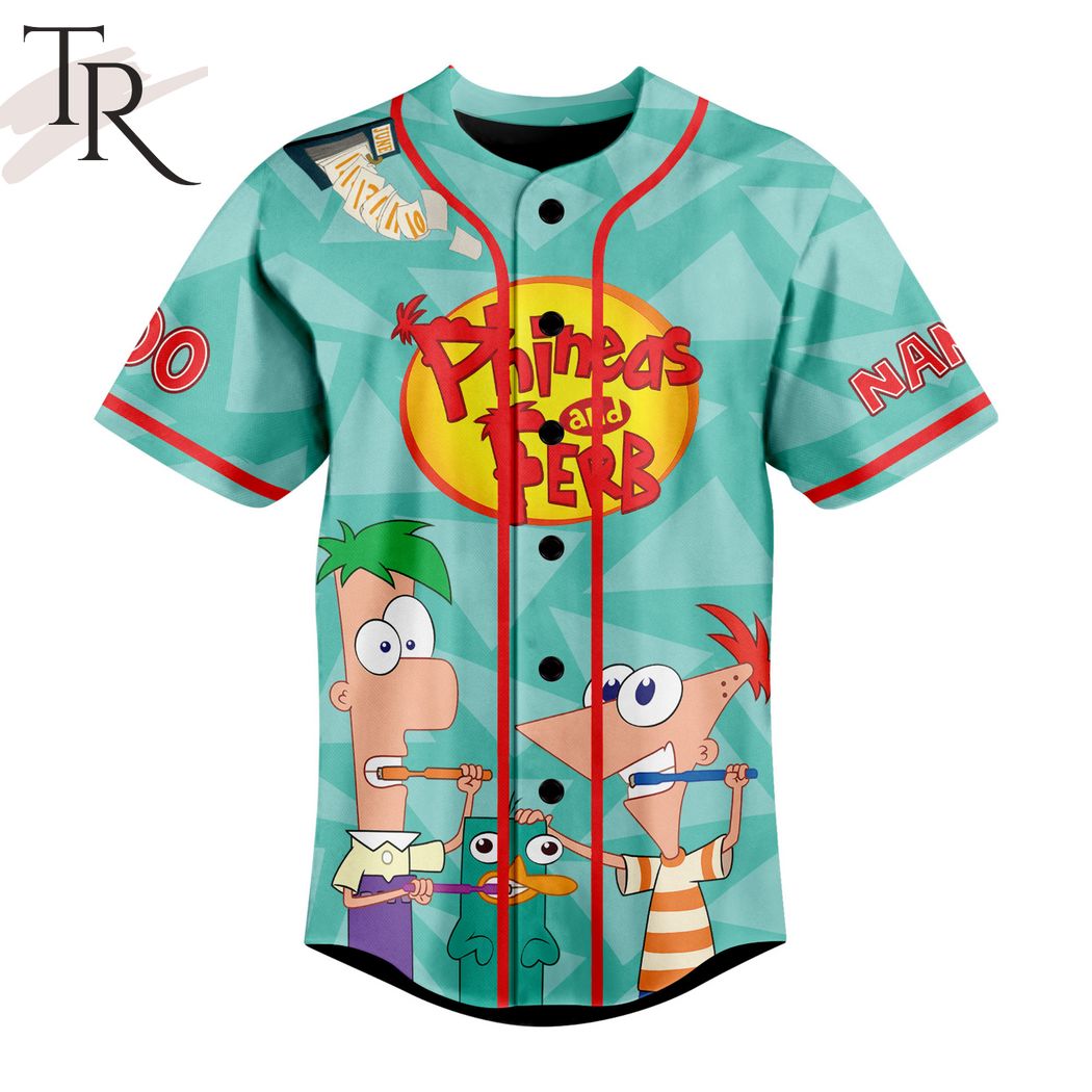 New Phineas And Ferb Custom Baseball Custom Jersey Fan Gift