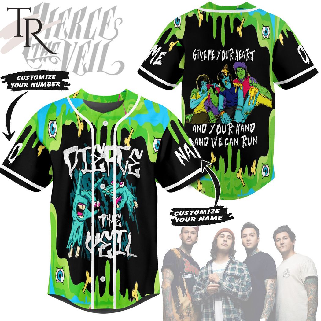 New Pierce The Veil Give Me Your Heart And Your Hand And We Can Run Custom Baseballl Custom Jersey Fan Gift