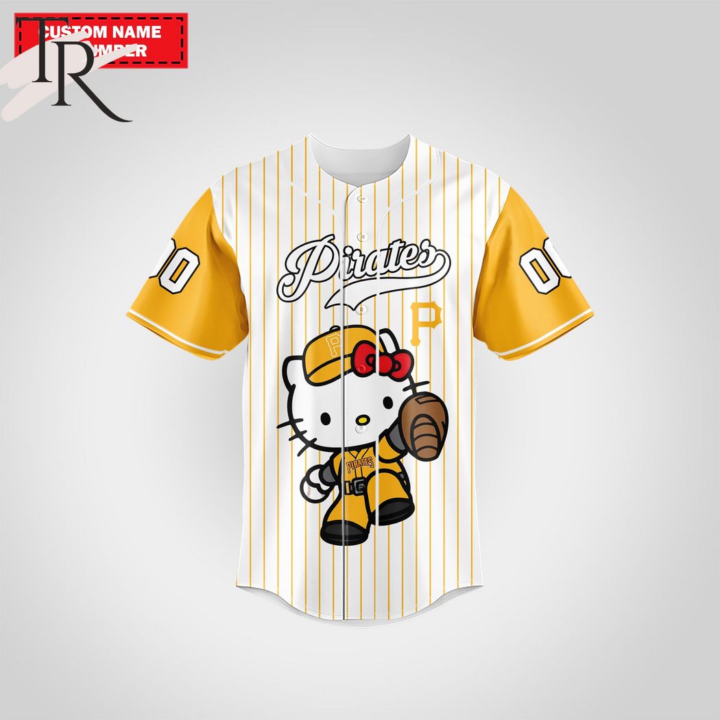 New Pittsburgh Pirates Special Hello Kitty Design Baseball Custom Jersey Fan Gift MLB Custom Name - Number