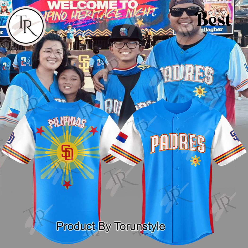 New San Diego Padres Filipino Heritage Night Baseball Custom Jersey Fan Gift - Blue