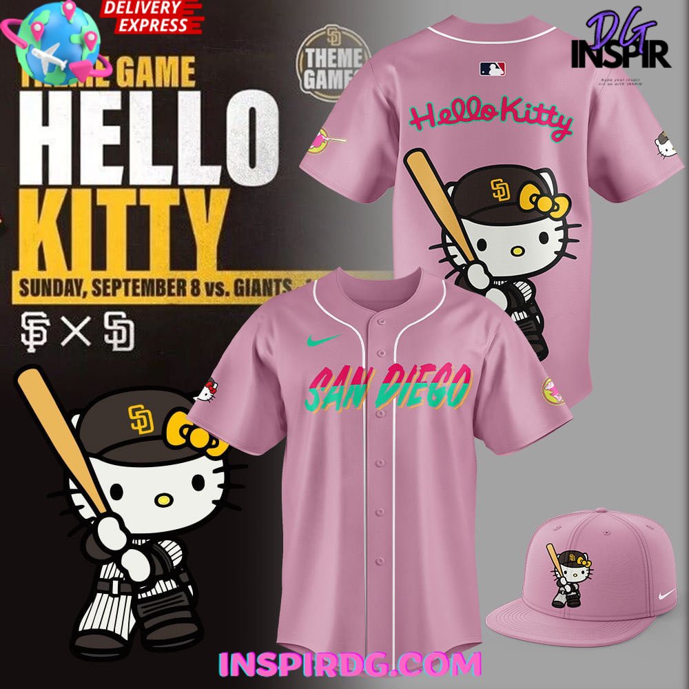 New San Diego Padres x Hello Kitty 2024 Pink Baseball Custom Jersey Fan Gift