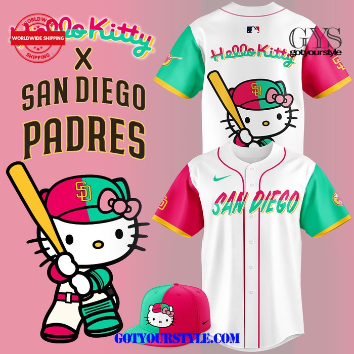 New San Diego Padres x Hello Kitty 2024 Special Baseball Custom Jersey Fan Gift