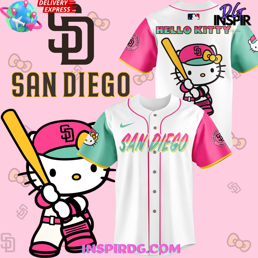 New San Diego Padres x Hello Kitty Night 2024 Baseball Custom Jersey Fan Gift