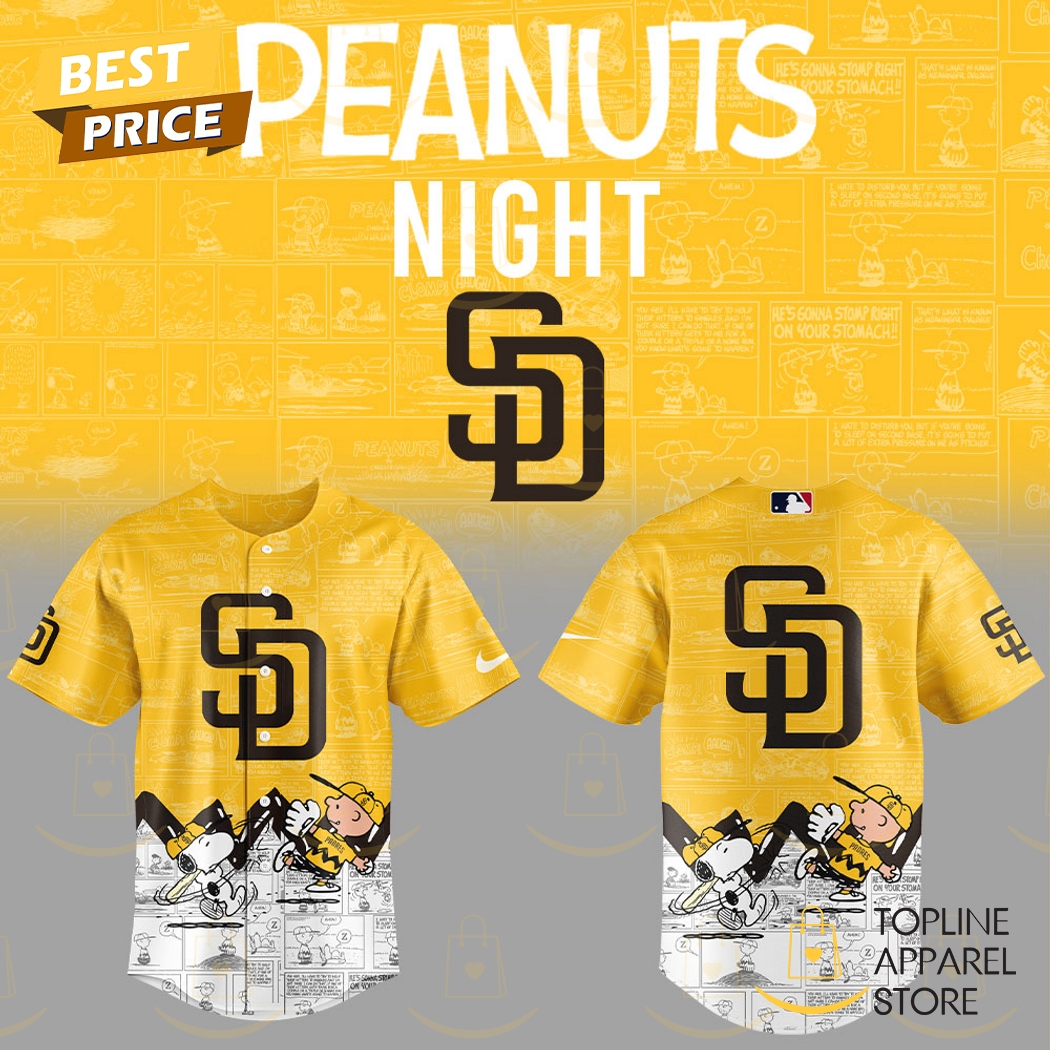 New San Diego Padres x Peanuts Night 75 Years 2025 Baseball Custom Jersey Fan Gift