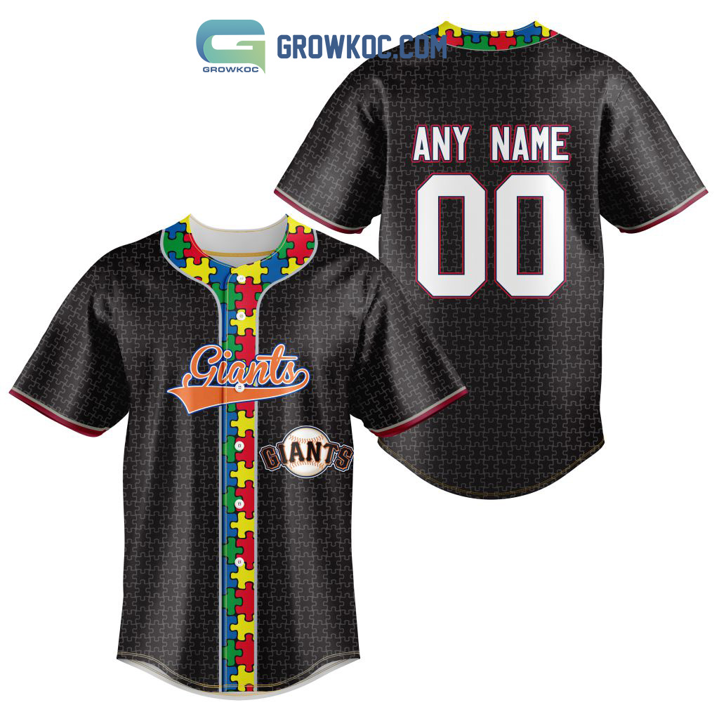 New San Francisco Giants MLB Fearless Against Autism Personalized Baseball Custom Jersey Fan Gift