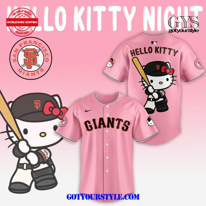 New San Francisco Giants x Hello Kitty Night 2024 Baseball Custom Jersey Fan Gift
