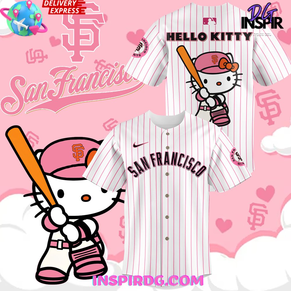 New San Francisco Giants x Hello Kitty Night 2024 Stripe Baseball Custom Jersey Fan Gift