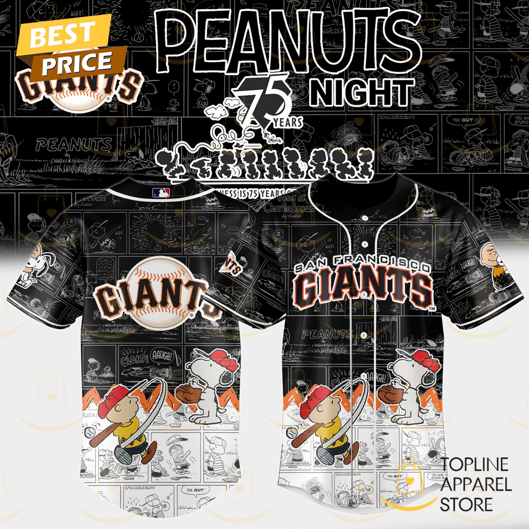 New San Francisco Giants x Peanuts Night 75 Years 2025 Baseball Custom Jersey Fan Gift