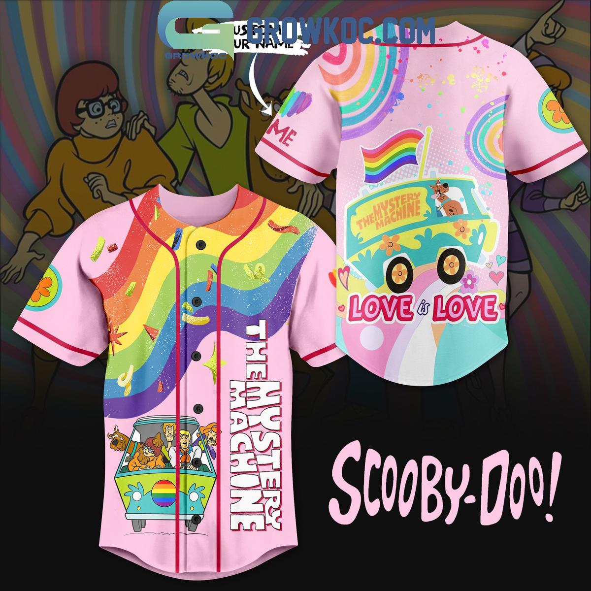 New Scooby Doo The Mystery Machine Love Is Love Personalized Baseball Custom Jersey Fan Gift