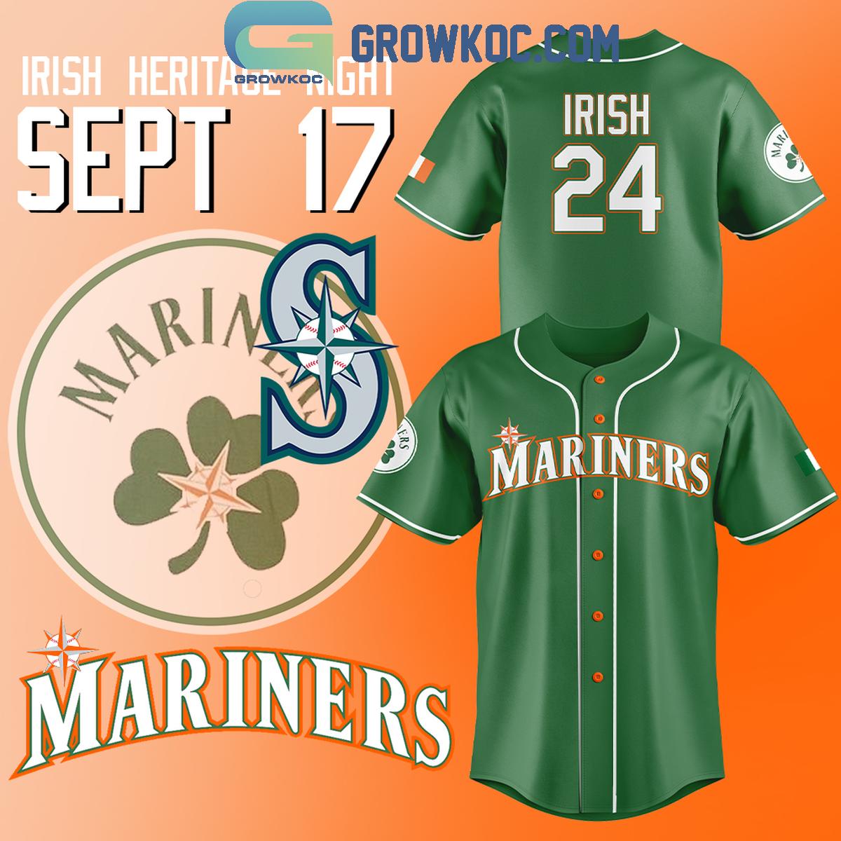 New Seattle Mariners 2024 Irish Heritage Baseball Custom Jersey Fan Gift