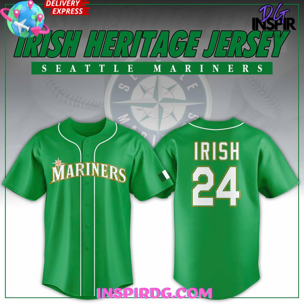 New Seattle Mariners Royal Irish Heritage Night 2024 Baseball Custom Jersey Fan Gift