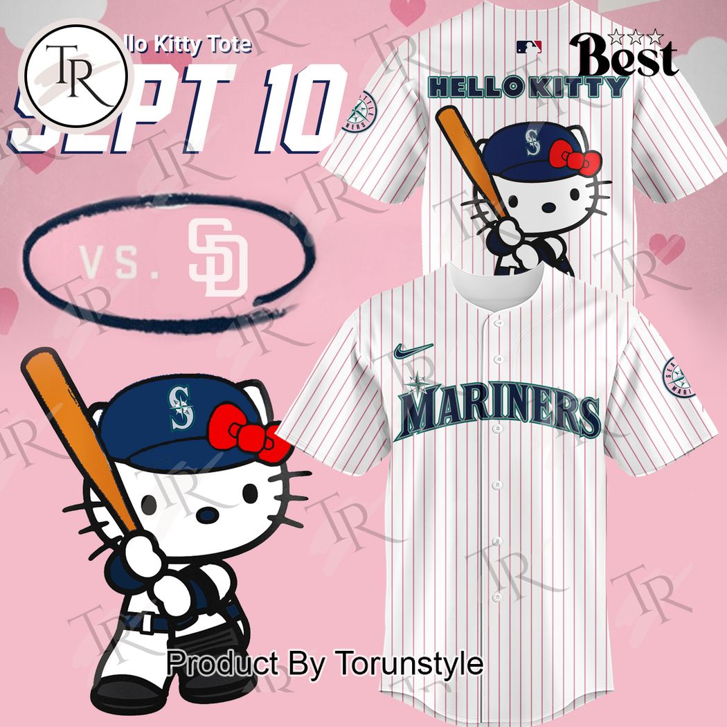 New Seattle Mariners x Hello Kitty Night September 10th Baseball Custom Jersey Fan Gift
