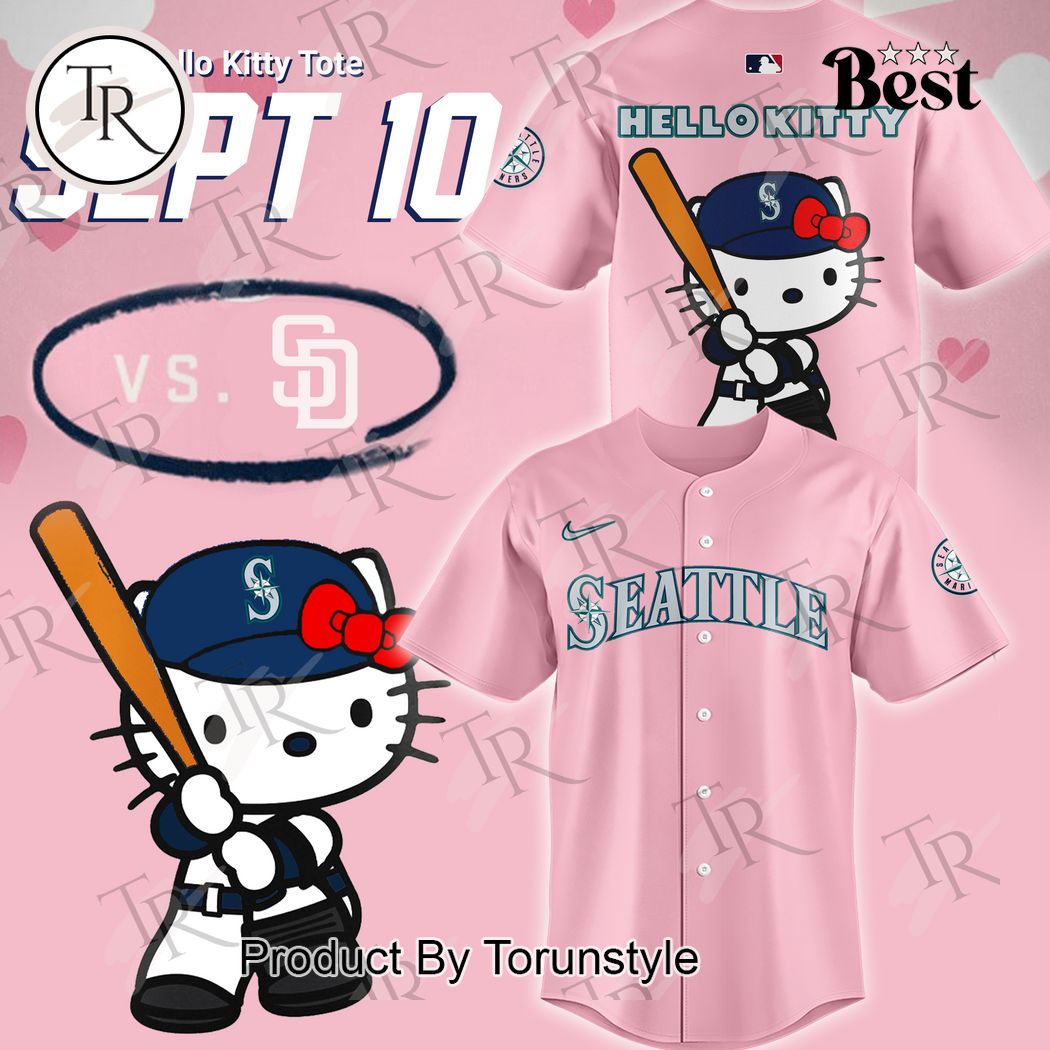 New Seattle Mariners x Hello Kitty Night September 10th Baseball Custom Jersey Fan Gift - Pink
