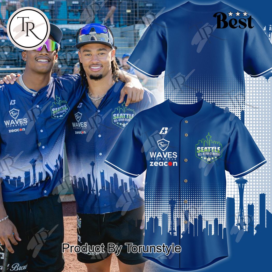 New Seattle Seahawks All-Star Classic Waves Lifestyle Baseball Custom Jersey Fan Gift