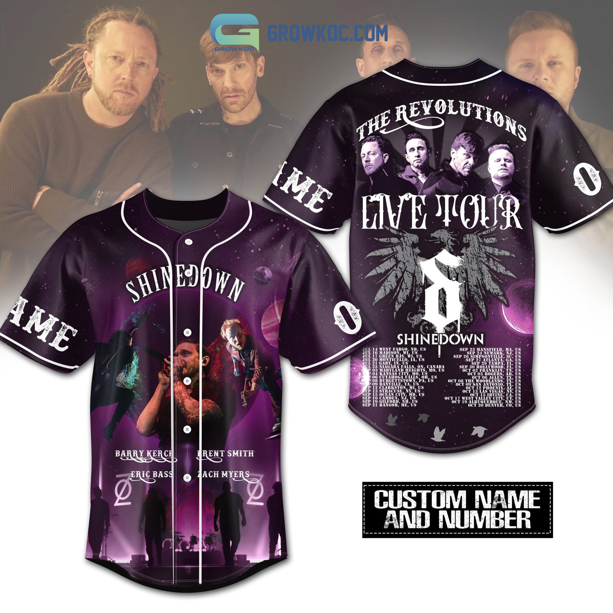 New Shinedown The Revolutions Live Tour Personalized Baseball Custom Jersey Fan Gift