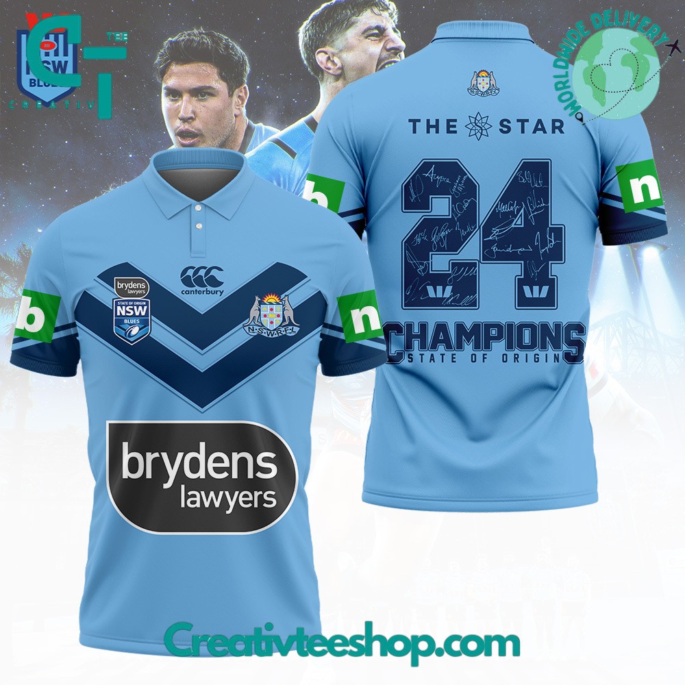New South Wales Blues Champions State of Origin 2024 Polo Shirt