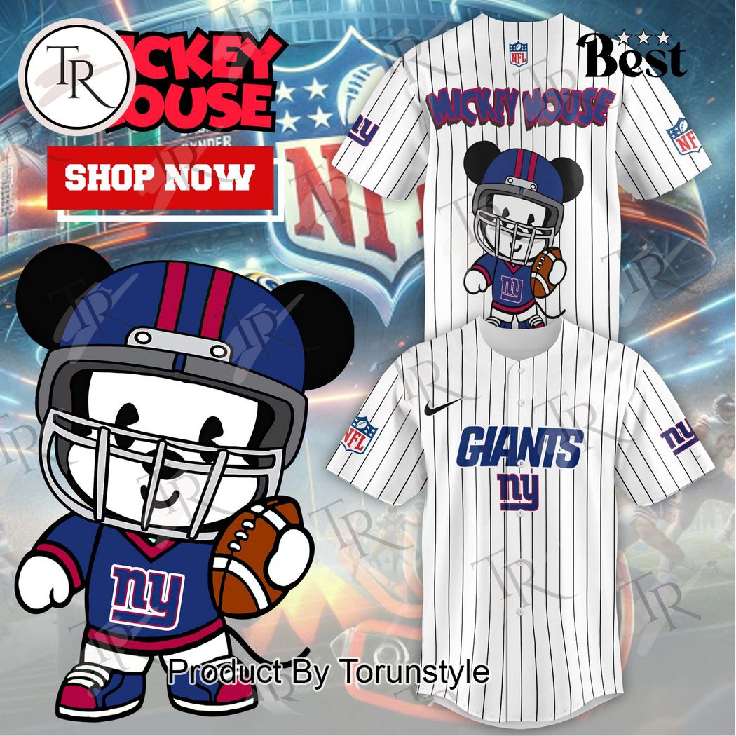 New Special Mickey Mouse Design New York Giants Baseball Custom Jersey Fan Gift