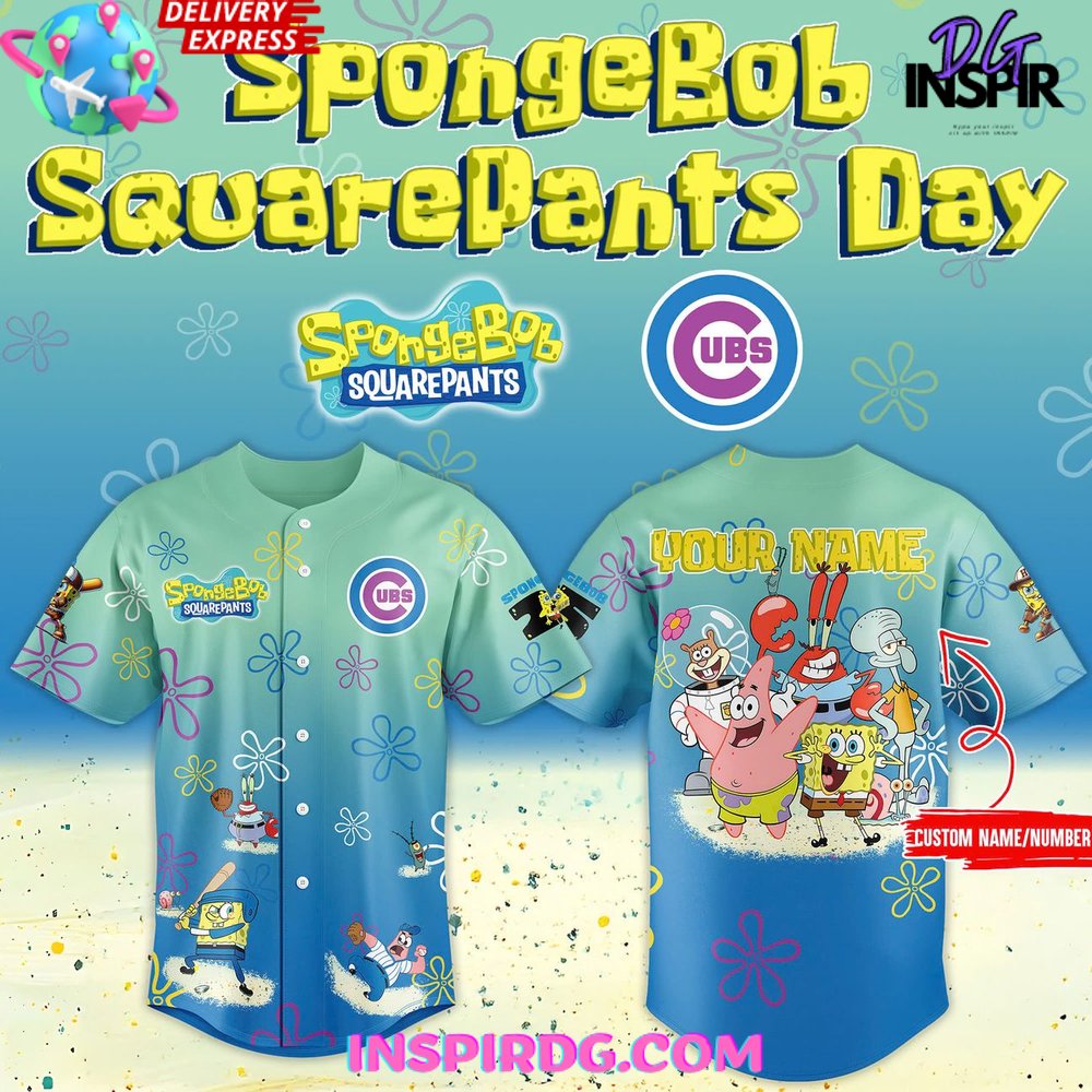 New SpongeBob 25th Anniversary Special Baseball Custom Jersey Fan Gift