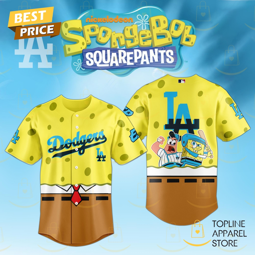 New SpongeBob SquarePants x Los Angeles Dodgers 2025 Baseball Custom Jersey Fan Gift
