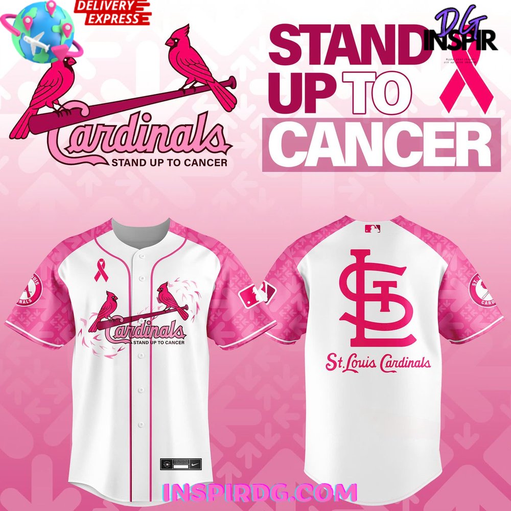 New St. Louis Cardinals Stand Up To Cancer Special Baseball Custom Jersey Fan Gift