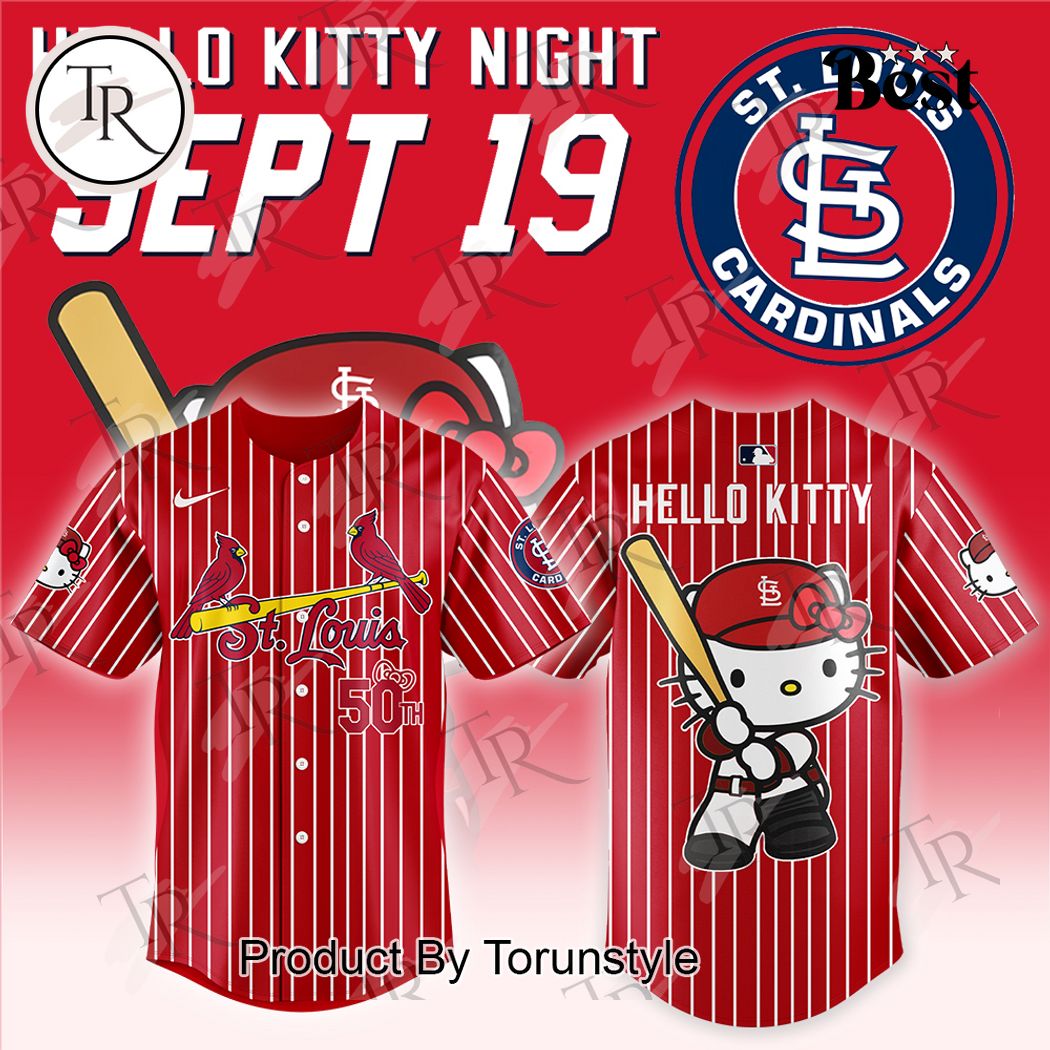 New St. Louis Cardinals x Hello Kitty Night Sept 19 Baseball Custom Jersey Fan Gift - Red
