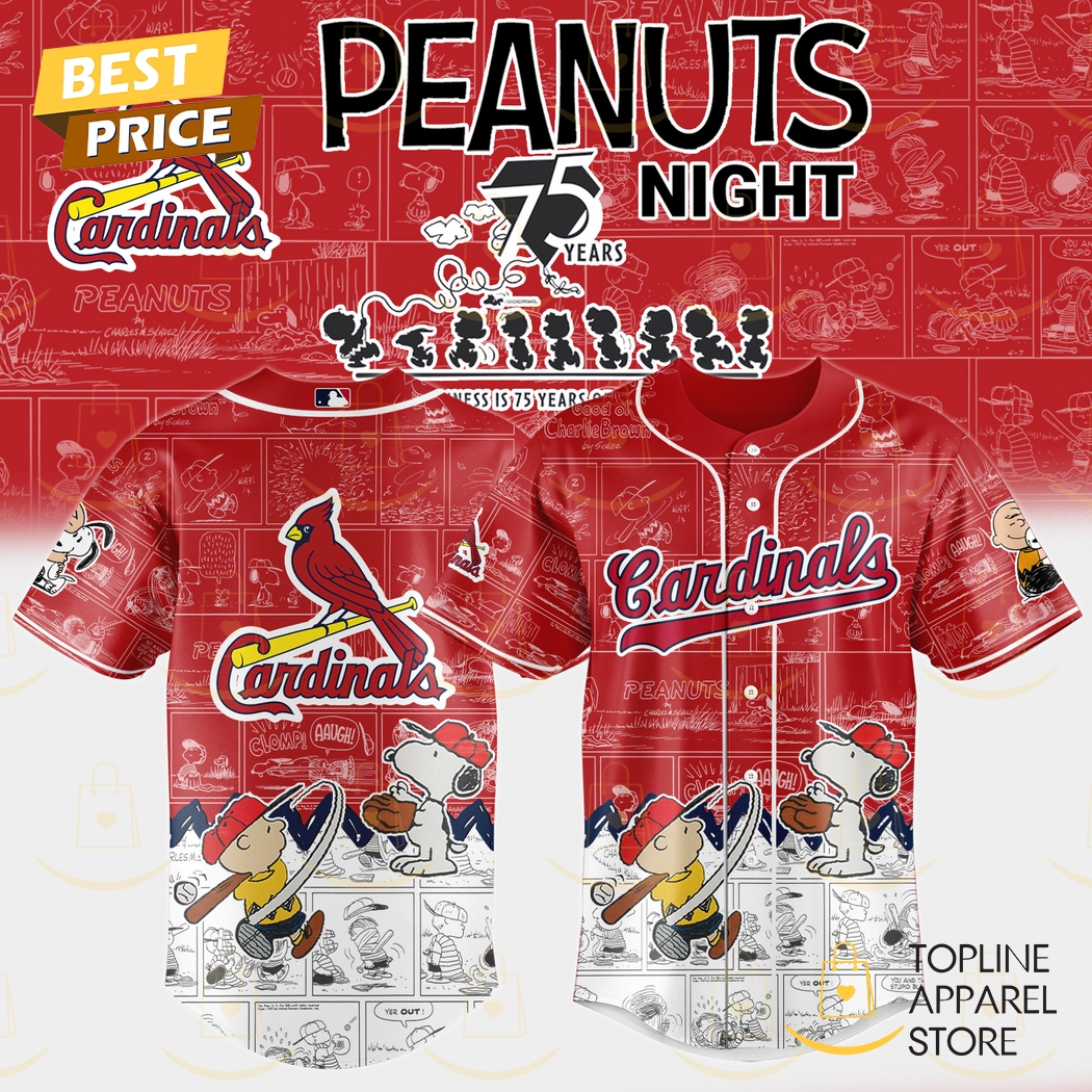 New St. Louis Cardinals x Peanuts Night 75 Years 2025 Baseball Custom Jersey Fan Gift