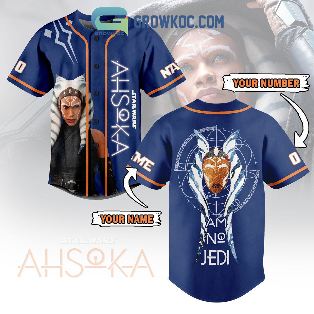New Star Wars Ahsoka I Am No Jedi Personalized Baseball Custom Jersey Fan Gift