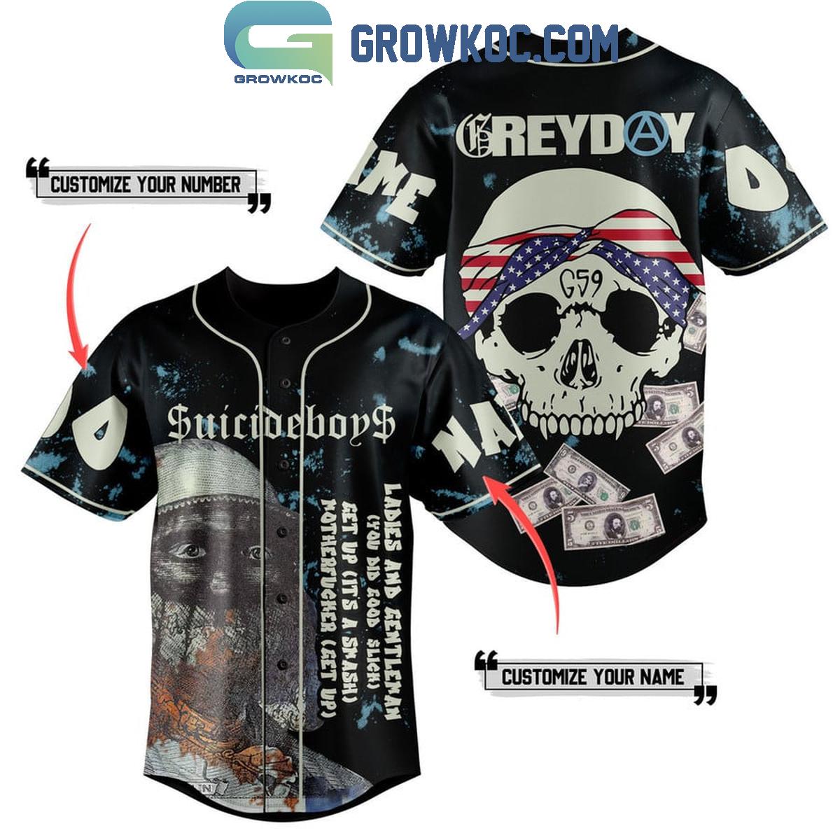 New Suicideboys Greyday Ladies And Gentlemen Get Up Personalized Baseball Custom Jersey Fan Gift