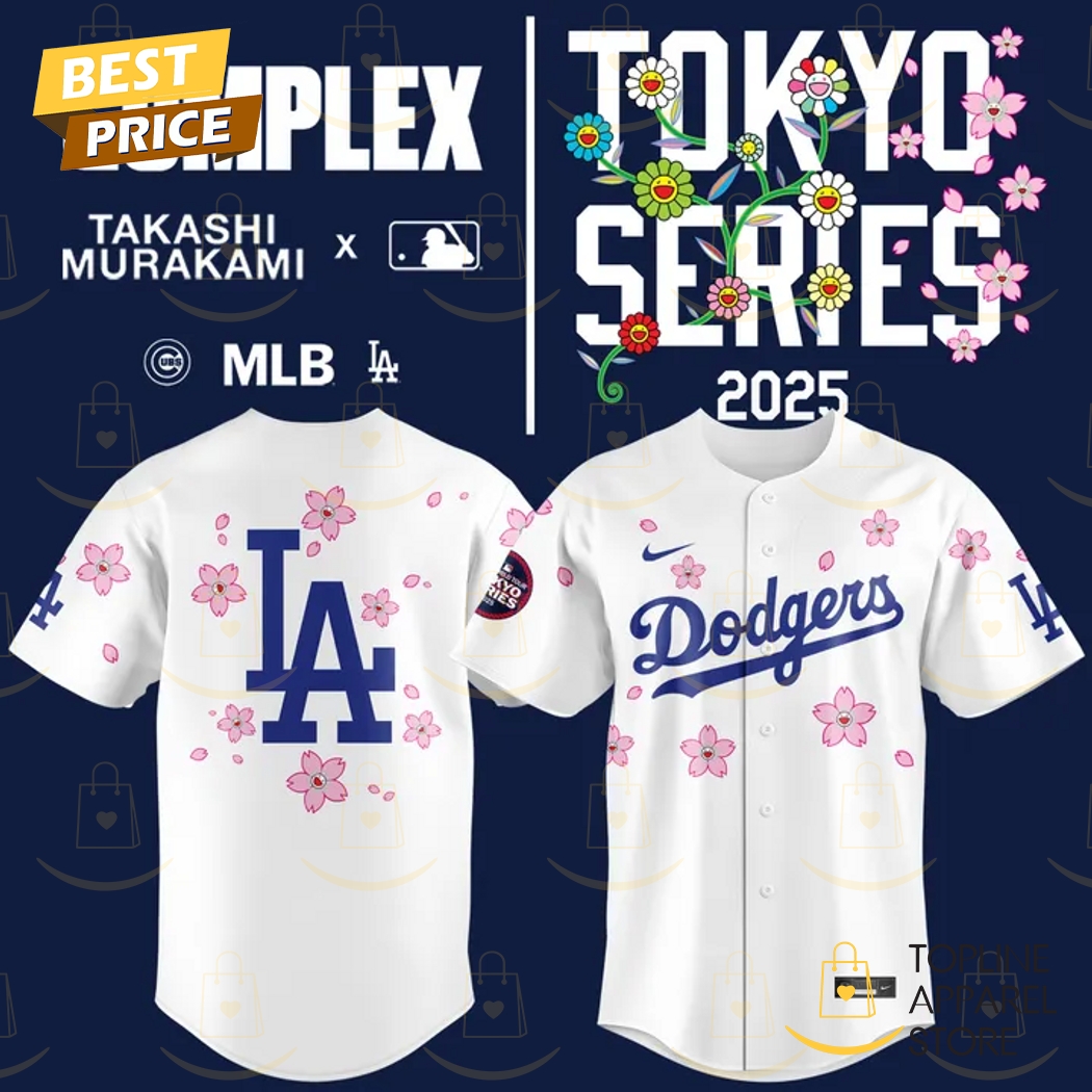 New Takashi Murakami x Los Angeles Dodgers World Tour Tokyo Series Cherry Blossom Baseball Custom Jersey Fan Gift