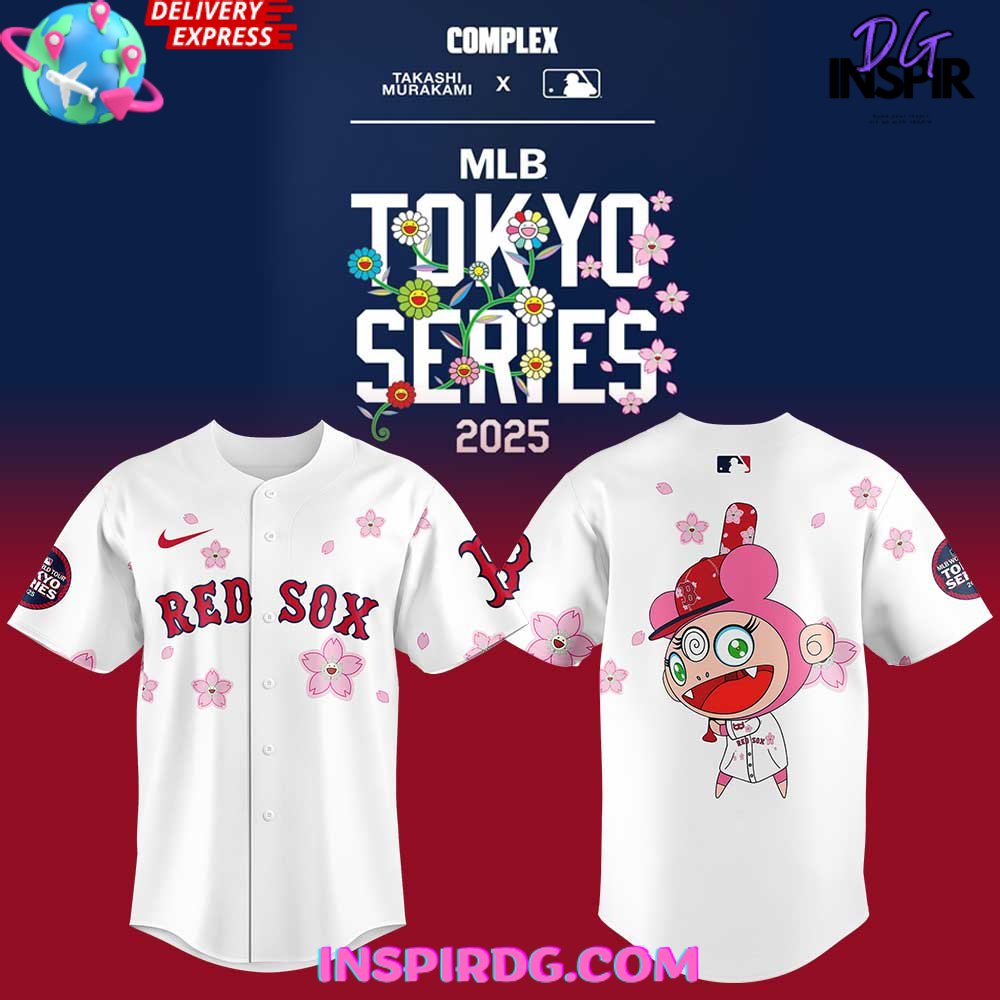 New Takashi Murakami x MLB World Tour Tokyo Series 2025 Boston Red Sox Custom Jersey Fan Gift
