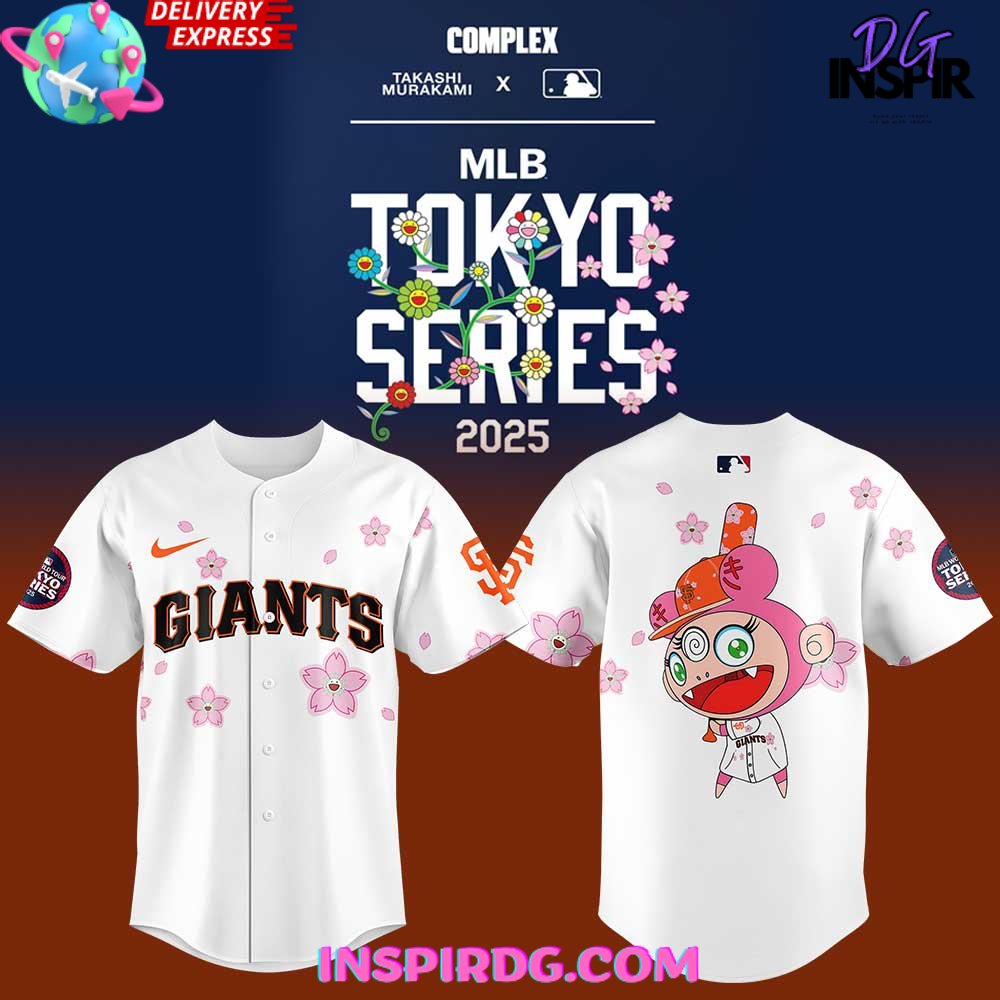 New Takashi Murakami x MLB World Tour Tokyo Series 2025 San Francisco Giants Custom Jersey Fan Gift