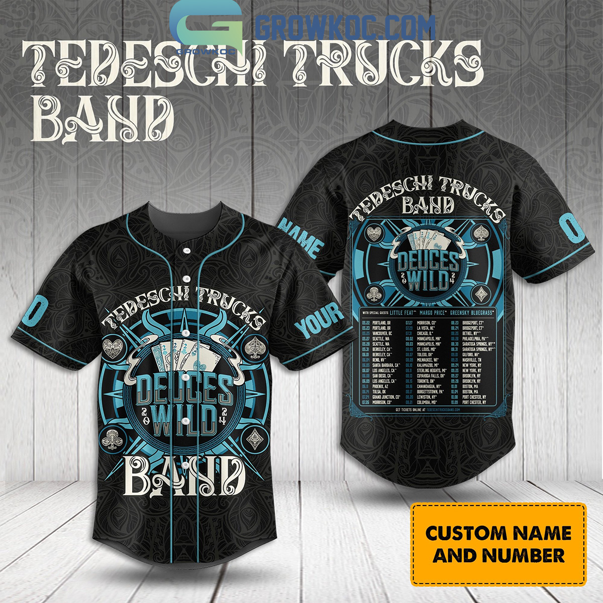 New Tedeschi Trucks Band Deuces Wild 2024 Tour Personalized Baseball Custom Jersey Fan Gift