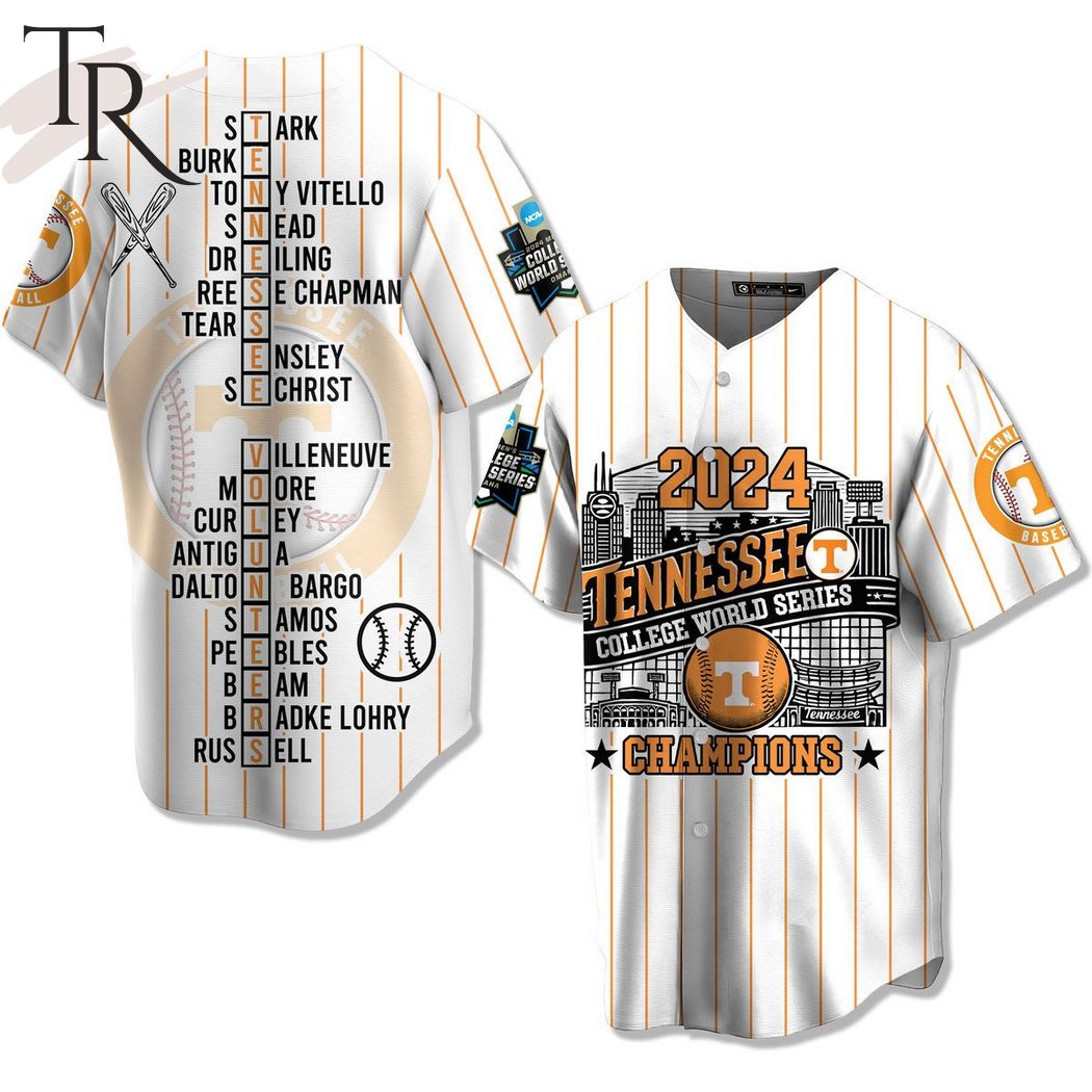 New Tennessee College World Series 2024 Champions Baseball Custom Jersey Fan Gift - White