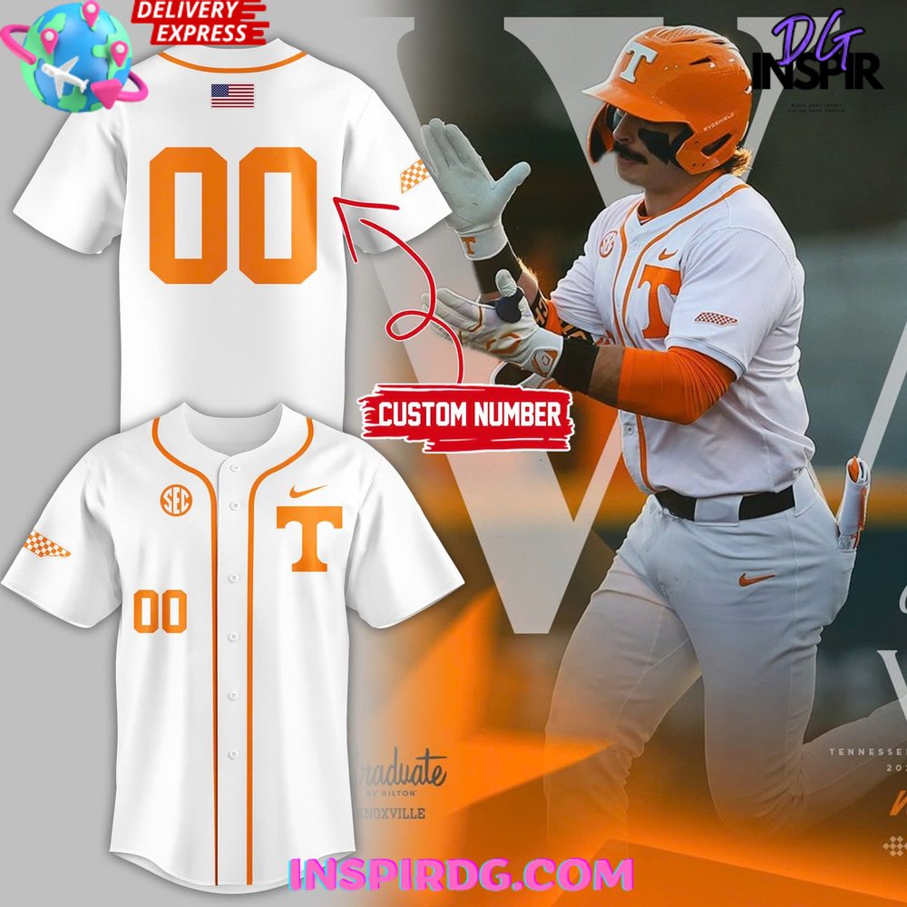 New Tennessee Volunteers Baseball 2025 Home White Custom Jersey Fan Gift