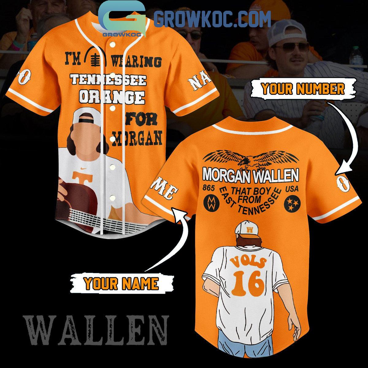New Tennessee Volunteers Morgan Wallen From East Tennessee Personalized Baseball Custom Jersey Fan Gift