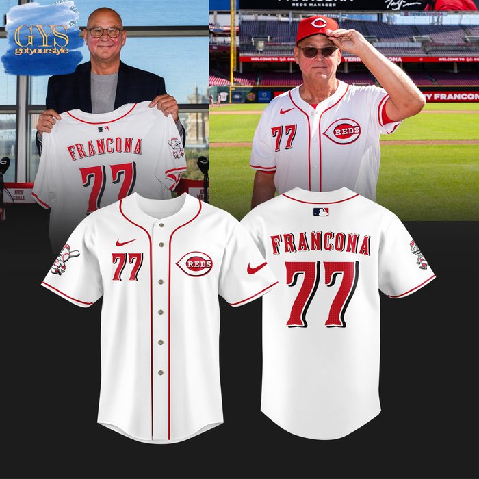 New Terry Francona Cincinnati Reds Manager Baseball Custom Jersey Fan Gift