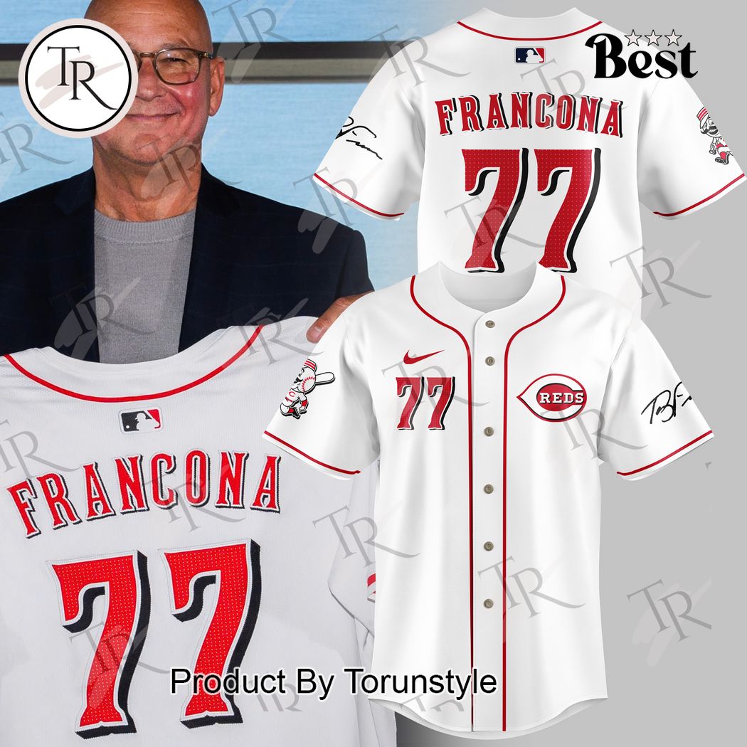 New Terry Francona Cincinnati Reds Signature Baseball Custom Jersey Fan Gift - White