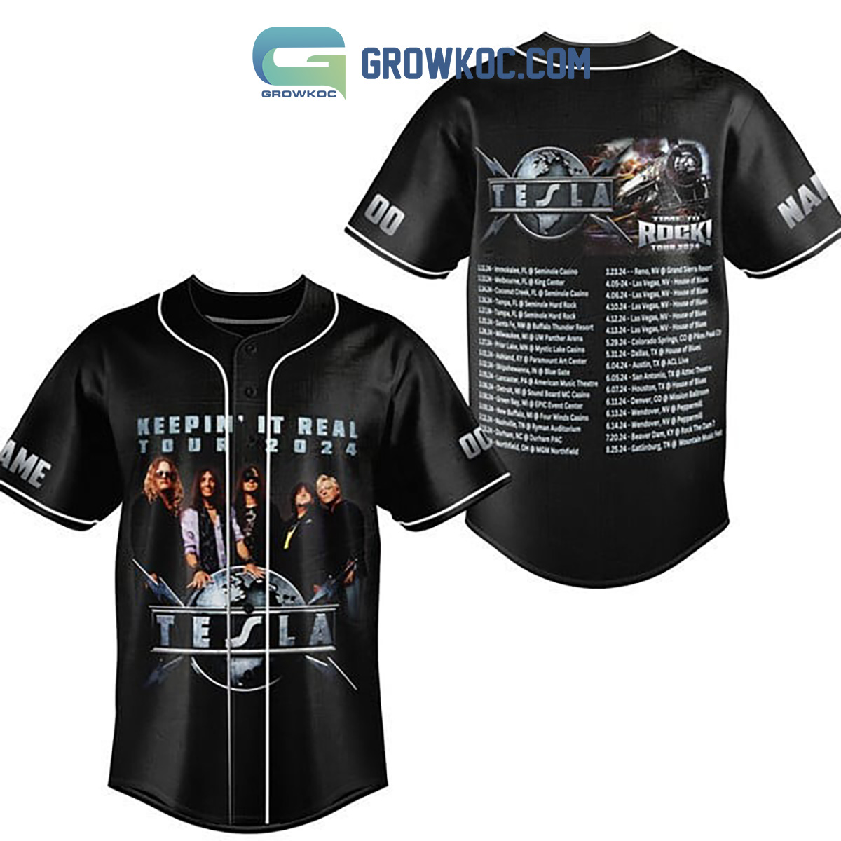 New Tesla Keepin' It Real Tour 2024 Personalized Baseball Custom Jersey Fan Gift