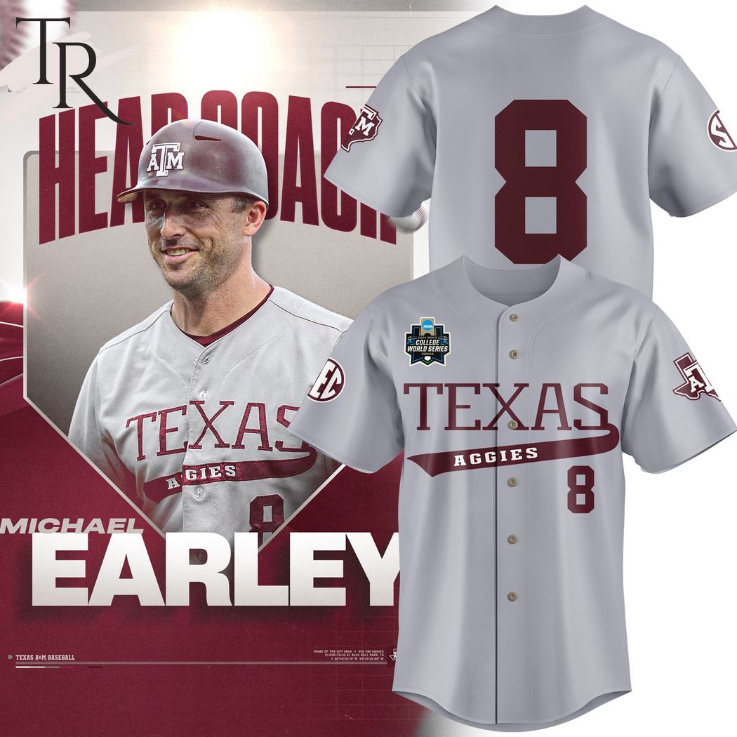 New Texas A&M Aggies Michael Earley Baseball Custom Jersey Fan Gift