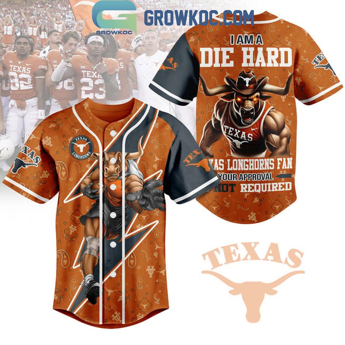 New Texas Longhorns Your Approval Not Required Personalized Baseball Custom Jersey Fan Gift