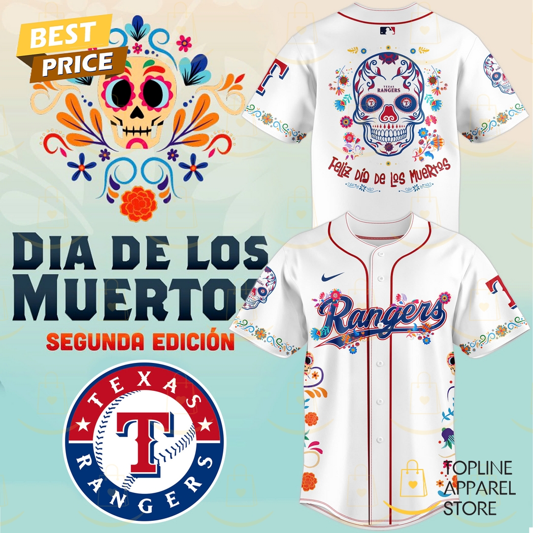 New Texas Rangers 2024 Dia De Los Muertos Baseball Custom Jersey Fan Gift