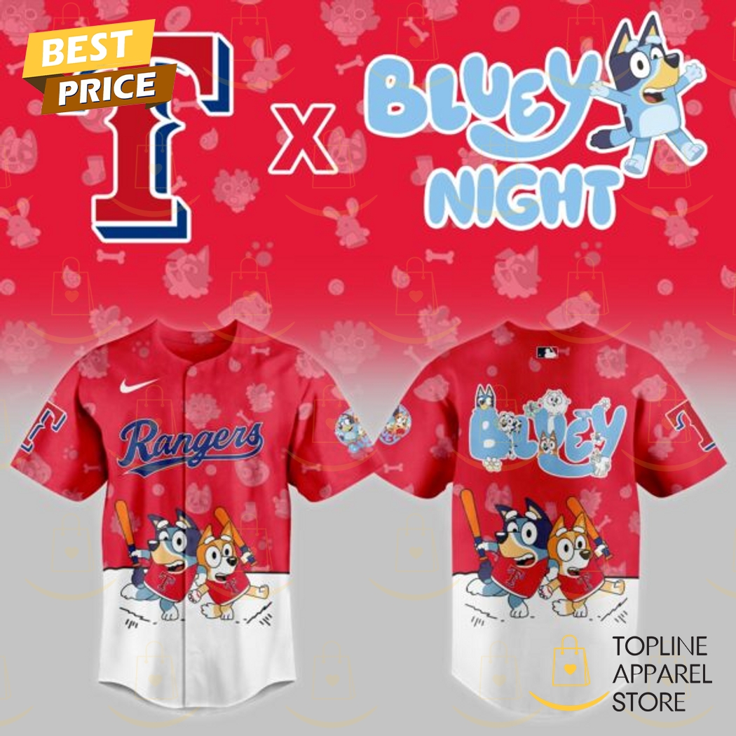 New Texas Rangers 2025 Bluey Night Baseball Custom Jersey Fan Gift