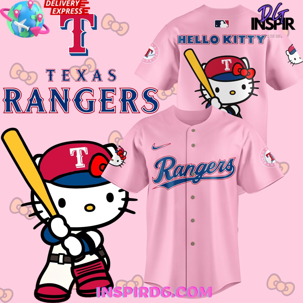 New Texas Rangers x Hello Kitty Night 2024 Baseball Custom Jersey Fan Gift