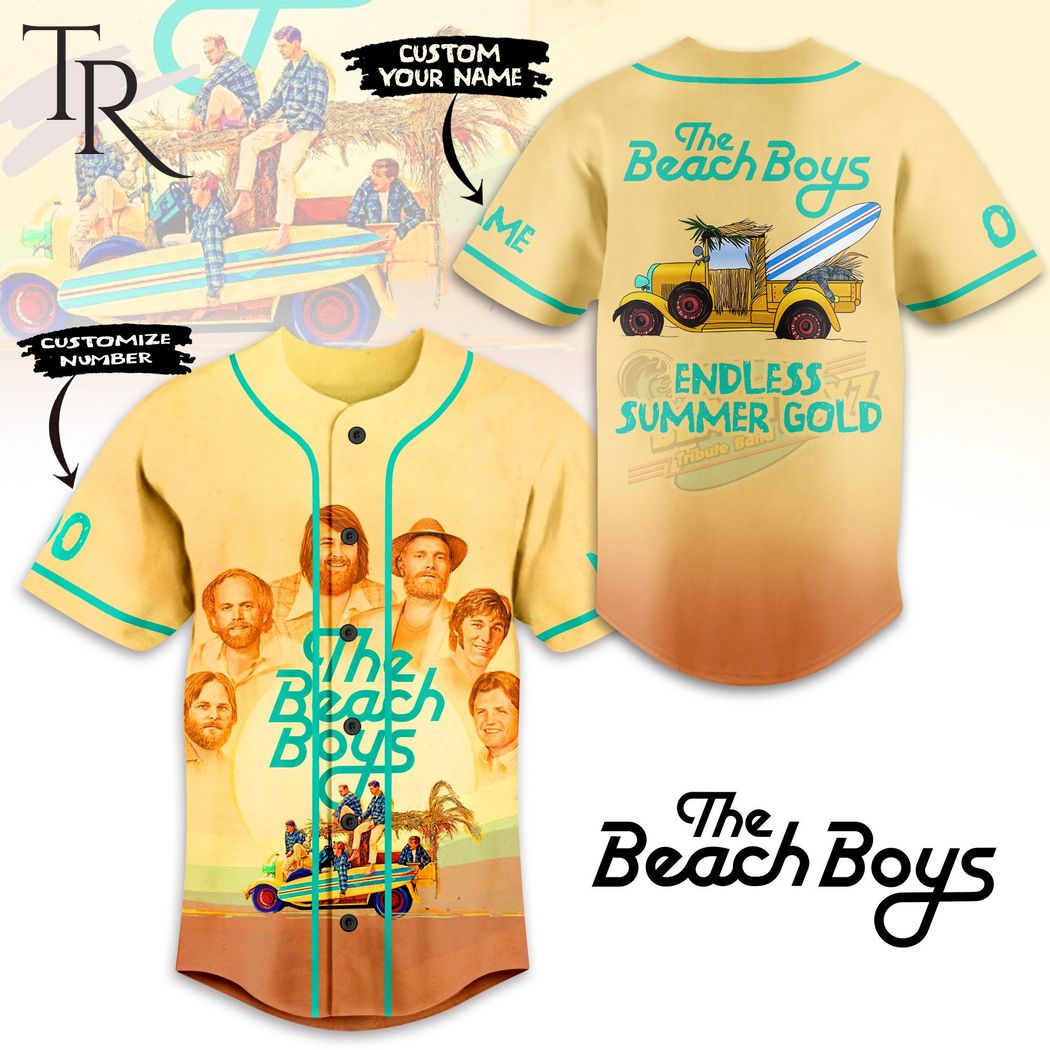 New The Beach Boys Endless Summer Gold Custom Baseball Custom Jersey Fan Gift