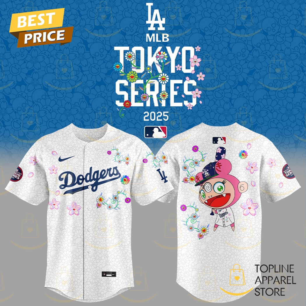 New Tokyo Series 2025 Los Angeles Dodgers Takashi Murakami Cherry Blossom Baseball Custom Jersey Fan Gift