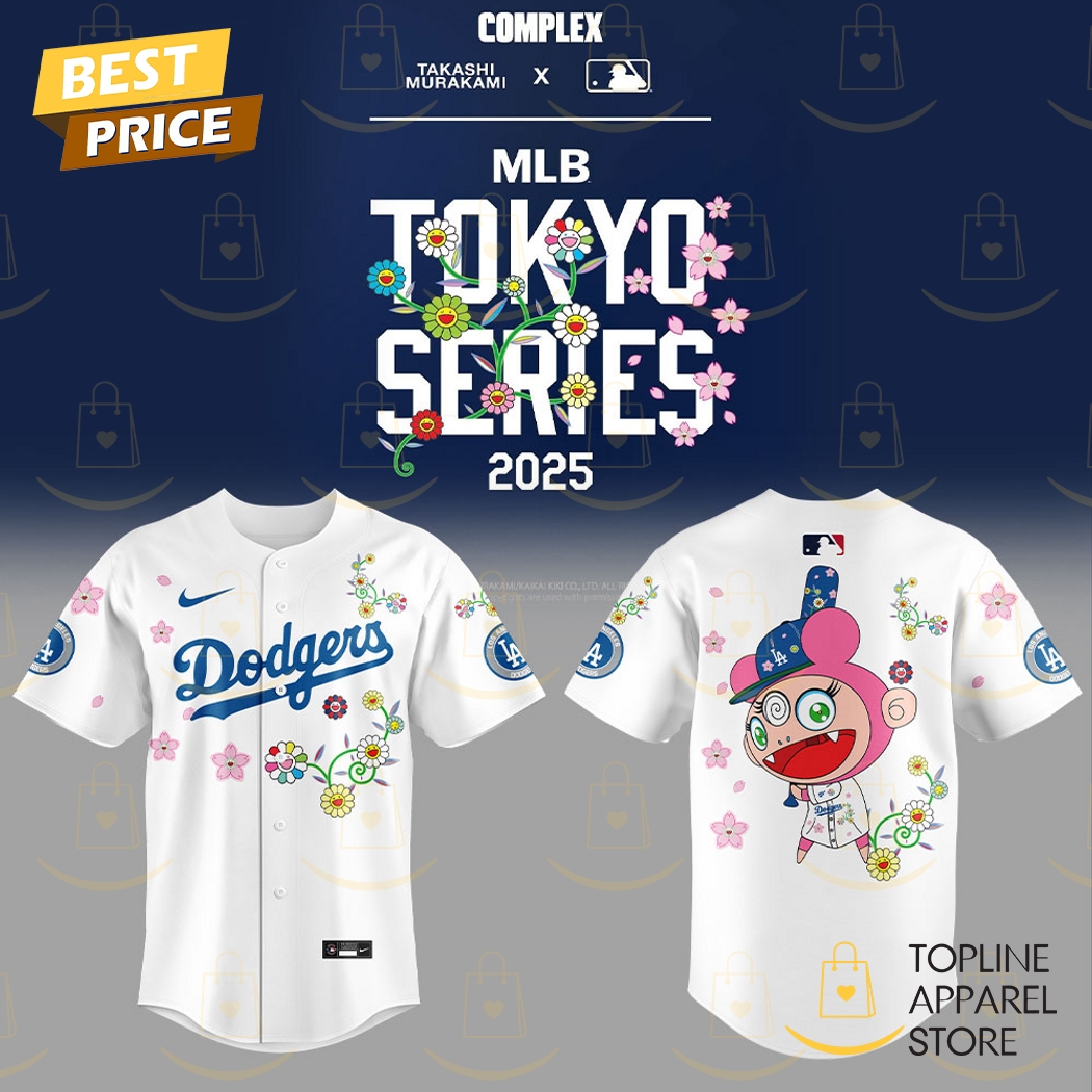 New Tokyo Series 2025 Los Angeles Dodgers Takashi Murakami Cherry Blossom Baseball Custom Jersey Fan Gift - White