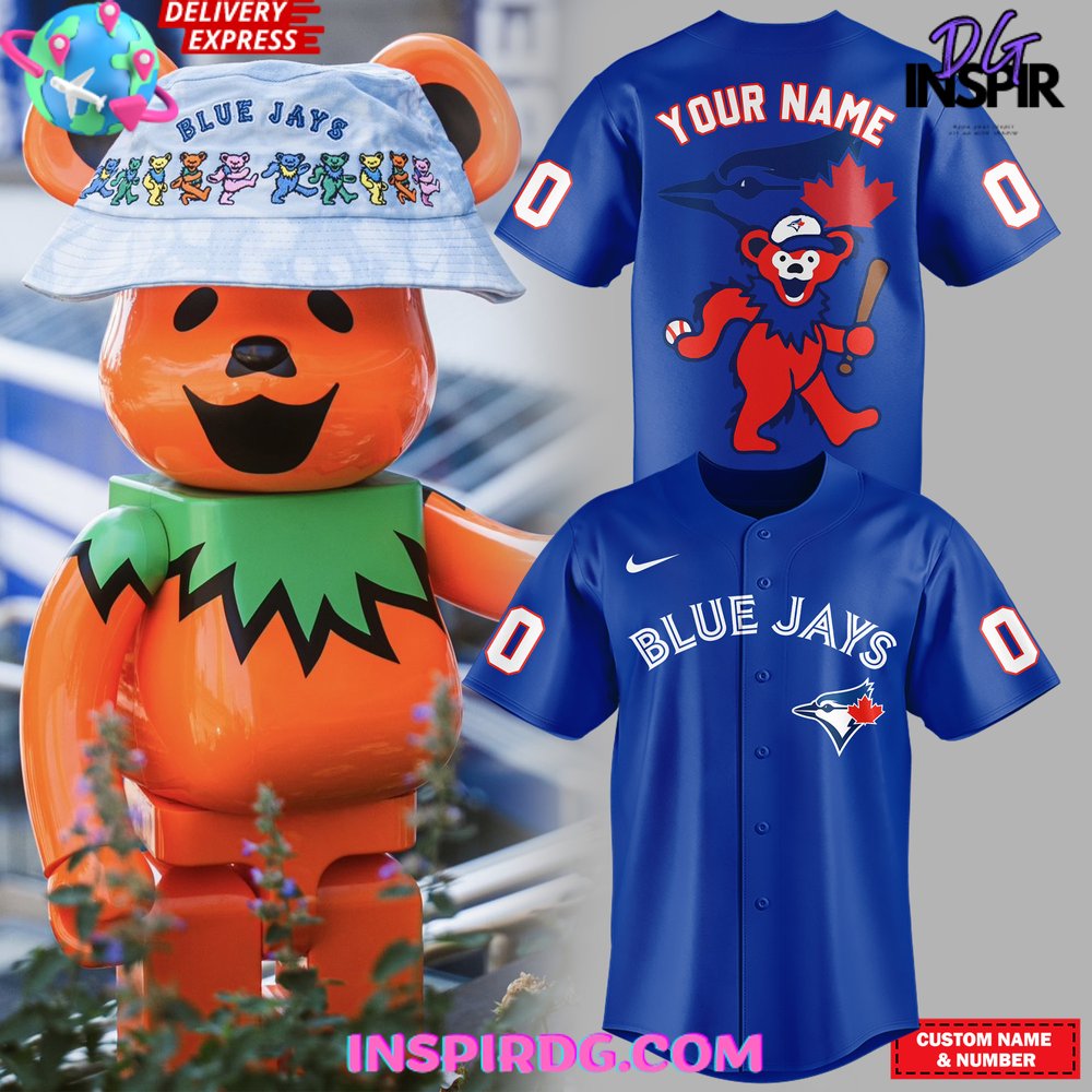 New Toronto Blue Jays x Grateful Dead Custom Baseball Custom Jersey Fan Gift