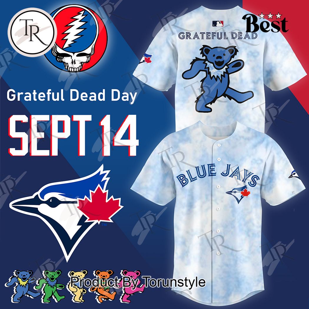 New Toronto Blue Jays X Grateful Dead Day Sept 14 Baseball Custom Jersey Fan Gift