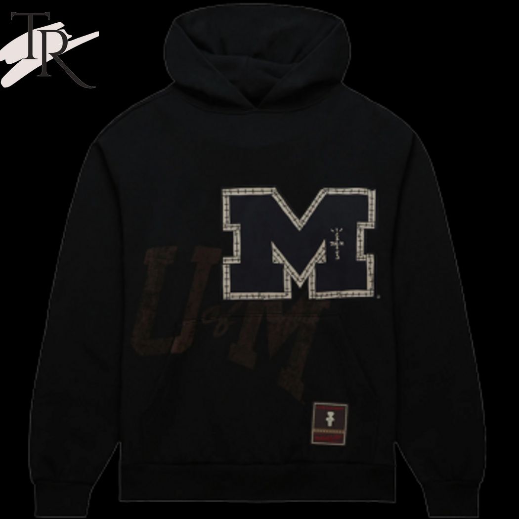 New Travis Scott x Mitchell & Ness Michigan Wolverines Overlap Hoodie
